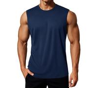 MAGCOMSEN Mens Vests Running Gym Sleeveless Tank Top Summer Sports Rash Vest Quick Dry Breathable Training Tshirt