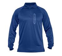 MAGCOMSEN Mens's Golf Polo Tops Casual Tshirts Summer Autumn Combat Quick Dry Lightweight Military Shirts Sports Gym Running Long Sleeve Shirt Royal Blue