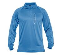 MAGCOMSEN Mens's Golf Polo Tops Casual Tshirts Summer Combat Quick Dry Military Shirts Lightweight Breathable Sports Gym Running Shirt Sky Blue