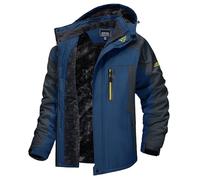 MAGCOMSEN Mountain Jacket Mens Waterproof Ski Coats Cold Weather Warm Coats Men Winter Outdoor Jackets Parka with Hood Blue, S