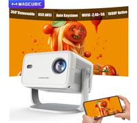 Magcubic 4K L018 Android11 Projector 650ANSI Native 1080P Auto Focus & Keystone BT5.2 WIFI6 Allwinner H713 Portable 360° Rotate White