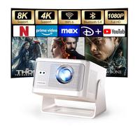 Magcubic Mini Projector 4K & 8K Support, 1080P Portable Projector for Bedroom with Android 14 WiFi 6 Bluetooth 5.4, Auto Focus, Auto Keystone Correction, 15W Speaker 180° Rotation Home Cinema HY350MAX