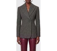 MAGDA BUTRYM Double-Breasted Cropped Wool Blazer with Shawl Collar - Size: 36 - female