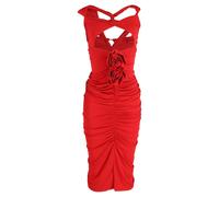 Magda Butrym Preloved Exclusive Gathered Cutout Midi Dress In Red Viscose Red S