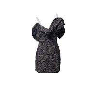 Magda Butrym Preloved Ruffled Off Shoulder Dress With Snake Skin Print In Grey Silk Grey 34