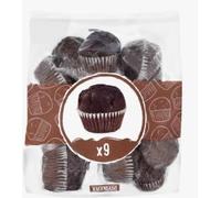 Magdalenas al Cacao, Chocolate Muffins, 9 Unidades. Pack de 3
