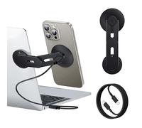 MAGDIGITEH Laptop Phone Holder, Magnetic Phone Stand 15W Fast Wireless Charger for MagSafe for iPhone 17/16/15/14/13/12 & All Phones for Tesla (Black)
