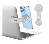 MAGDIGITEH Magnetic Phone Holder for Laptop for MagSafe for iPhone 17/16/15/14/13/12 & All Phones, 180°Adjustable Phone Side Mount for Computer Monitor for Tesla, Desktop Cell Phone Bracket (Silver)