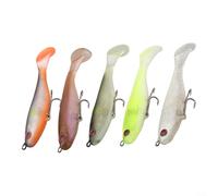 Magdraft 5-Pack Sinking Soft Plastic Swimbait Featuring Realistic Paddle Tail Movement for Freshwater and Saltwater Game Fish