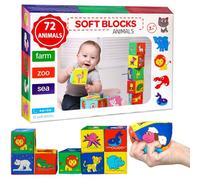 magdum 12 Building Blocks - Baby Blocks - Stacking Blocks - Soft Blocks - Soft Toys For Babies - Stacking Toys - Soft Play Shapes - Baby Toys 6 months plus - Sensory Toys for Babies - Building Toys