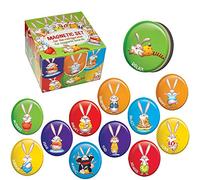 MAGDUM 12 Kitchen Fridge Magnets BUNNIES-Magnetic WhiteBoard Fridge Magnets-Office Magnets-Magnetic Home Kitchen School Decoration-Cute Emoji Fridge&Whiteboard magnets-Educational Baby Toys-BEST GIFT