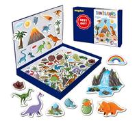 MAGDUM Dinosaur Fridge Magnets - Large Dinosaur Book Magnets for Toddlers - 67-Piece Gift for Kids