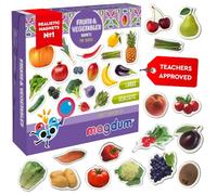 Magdum Fridge Magnets for Kids - 50 Fruits & Vegetables - Big Magnetic Set
