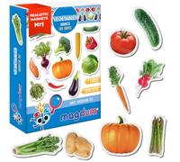 Magdum Fridge Magnets for Toddlers - 25 Vegetables Magnetic Shapes - Educational Magnet Toy for Kids