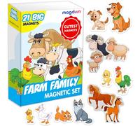 Magdum Fridge Magnets for Toddlers - Farm Family - 21 Big Animals Magnets