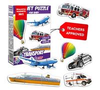 magdum Magnetic Puzzles for Kids ages 2-4 Transport - Toddler puzzles 3 year old - Baby Puzzles Animals Magnets for Fridge - Large Puzzles for Toddlers - Educational Kids Puzzles Age 3 -Baby Puzzle