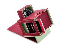 Mage Tech Card Deck Box for MTG Commander - Patented Design, Commander Display, As Deck Holder, Fits 100 Double-Sleeved Cards, Include 35pt Card Brick & Dice Tray - Red/Green