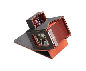 Mage Tech Commander Deck Box for MTG - Patented Design, Commander Display, Fits 100 Double-Sleeved Cards, 35pt Magnetic Card Holder & Dice Tray - Dark Grey/Orange