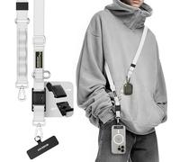 MAGEASY 20mm FidLock Dual Crossbody Utility Strap- Adjustable Crossbody Phone Lanyard with Magnetic Quick Release Buckle, Galaxy Gray, 20mm