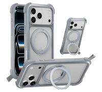 MAGEASY Compatible with iPhone 17 Pro Max 6.9" Case with 360° Rotatable Stand - 20ft Ultimate Drop Protection, Compatible with MagSafe, Embedded Aluminum Frame | Odyssey Stand M (Mist)