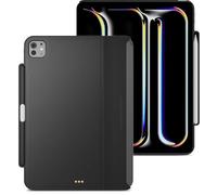 MAGEASY CoverBuddy for 2024 iPad Pro 11" - iPad Pro Case Compatible with Magic Keyboard (M4), Enhanced Thickness & Heat Dissipation - New Black (Leather 5.05)