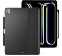 MAGEASY CoverBuddy for M4 iPad Pro 13" (2024) - iPad Pro Case Compatible with Magic Keyboard (M4), Enhanced Thickness & Heat Dissipation - New Black (Leather 5.05)