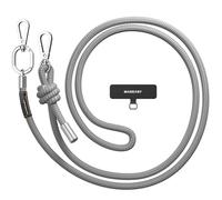MAGEASY Crossbody Cell Phone Lanyard - Thick Rope Cell Phone Lanyard | 8.3mm Thick Universal Adjustable Phone Strap for iPhone, Samsung & More | For Traveling, Hiking, Daily Use - Gray