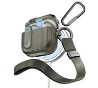 MAGEASY Design AirPods 4 Case Cover With Lock - Rugged Case for Wireless & Cable Charging (With ANC) | Includes Carabiner & Wrist Strap - Odyssey