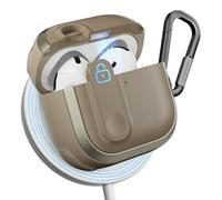 MAGEASY Design for AirPods 4 Case Cover - Rugged AirPods 4 Case with Lock | Work with Cable& Wireless Charging (Only AirPods 4 with ANC Charge Wirelessly) | Include Carabiner - Odyssey