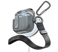 MAGEASY Design for AirPods 4 Case Cover - Rugged AirPods 4 Case with Lock | Work with Cable& Wireless Charging (Only AirPods 4 with ANC Charge Wirelessly) | Include Carabiner & Wrist Strap - Odyssey