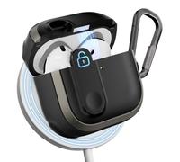 MAGEASY Design for AirPods 4 Case Cover - Rugged AirPods 4 Case with Lock | Work with Cable& Wireless Charging (Only AirPods 4 with ANC Charge Wirelessly) | Include Carabiner - Odyssey