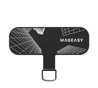 MAGEASY Phone Tether Tab - Cell Phone Lanyard Tab, Phone Lanyard Patch, Phone Strap Replacement Part for All Fully Covered Phone Cases - Strap Card Motion Edition (Skyscrapers), Universal