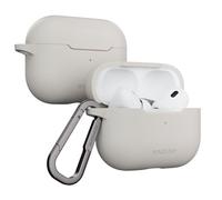 MAGEASY SKIN AirPods Pro 2 Case Cover with Keychain Carabiner, Magnetic Locking TPU Shockproof Case Cover for Apple Air Pods Pro 2nd /1st Generation, Soft Silicon Stain-Resistant Cover (Starlight White)