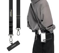 MAGEASY Universal Cell Phone Lanyard - Anti-Theft Crossbody Phone Strap for iPhone 16 Pro Max & Most Smartphones, for Men & Women | 20mm (Black)