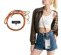 MAGEASY Universal Cell Phone Lanyard - Anti-Theft Rope Crossbody Phone Strap for iPhone 16 Pro Max & Most Smartphones, for Men & Women | 6mm Orange