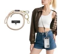 MAGEASY Universal Cell Phone Lanyard - Anti-Theft Rope Crossbody Phone Strap for iPhone 16 Pro Max & Most Smartphones, for Men & Women | 6mm Beige