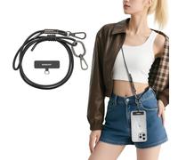 MAGEASY Universal Cell Phone Lanyard - Anti-Theft Rope Crossbody Phone Strap for iPhone 16 Pro Max & Most Smartphones, for Men & Women | 6mm Black