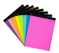 Magecubiku Colored Legal Pads 8.5 x 11 inches 8 Pack,70 GSM/19 LB Rainbow Wide Ruled Writing Pad High Brightness Neon Pads 8 Colors 30 Sheets Per Note pads for School,College,Office,Business-Large