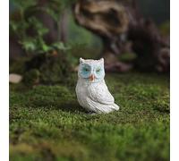 Magecubiku Resin Craft Owl Decor 2.4x4cm Cartoon Figurine Creative Simulation Owl Eco Friendly Resin Handmade Realistic 3D Animal Ornament For Home Desk Decoration (white)
