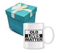 MAGEDON Old Lives Matter Ceramic Coffee Mugs 11 oz - 50th 60th 70th 80th Birthday Gift for Men and Women for Dad, Mum, Grandad, Grandma, Retirement Gift