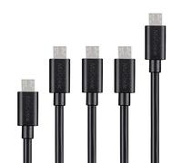 MaGeek Micro USB Cables, [Pack of 5pcs] [0.3m, 1.0m x 3pcs and 1.8m] Premium Data Cables High Speed Sync and Charge Cables for Samsung, HTC, Sony, Motorola, LG, Google, Nokia and More (Black)