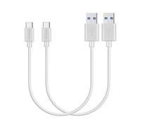 MaGeek USB Type C Cable, (2-Pack, 0.3m) Short USB-C to USB 3.0 Cables Compatible with Samsung Galaxy S24,S23,S22,S21,S20,A90,A80,A54,A53, Note 20, Xiaomi, Redmi, Honor, Google, and More (White)