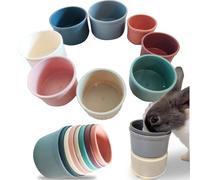Mageeki 8 Pcs Stacking Cups for Rabbits, Colorful Reusable Bunny Toys, Multi-Size Nesting Toys for Small Animals Guinea Pig - Foraging & Hiding Food Essentials
