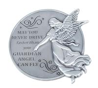 Mageeki Guardian Angel Sun Visor Clip for Cars - Reads May You Never Drive Faster Than Your Guardian Angel Can Fly, Bless Driving Safety Gift for New Drivers and Car Enthusiasts