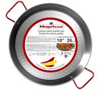 MAGEFESA Carbon - Paella pan 10,5 in - 26 cm and 2 Servings, Made in Carbon Steel, with Dimples for Greater Resistance and Lightness, Ideal for Cooking Outdoors, Cook Your own Valencian Paella