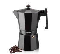 Magefesa Colombia Noir Stovetop Espresso Maker, 12-Cup Aluminum Moka Pot, Heat-Resistant Handle, Greca Coffee Maker