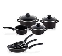 Magefesa - Cookware 7 Pieces + Set of 3 Frying Pans 18 - 20 - 24 cm, PFOA Free, Dishwasher Safe, Glass-Ceramic, Gas, Made in Spain
