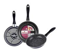 Magefesa K2 Gransasso Set of 3 pans 20/24/28 cm, vitrified steel External, Grey, two-layer non-stick, stone effect, for all types of cooking, special induction. 50% energy savings