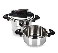 Magefesa Prism Pressure Cooker, Super Fast and Easy to Use, 18/10 Stainless Steel, Suitable for All Types of Cookers, Includes Induction 4 L + 6 L.