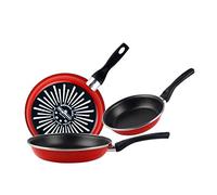 MAGEFESA Set of 3 Frying Pans (18/20/24) cm Made of vitrified Steel, red, Non-Stick, Double-Layer Reinforced, Suitable for All Types of cookers, Special Induction, 50% Energy Saving.